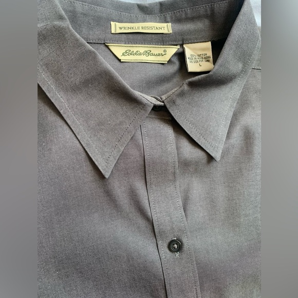 Ed. Bauer ladies wrinkle resistant button down dress shirt  gray grey LG - Picture 5 of 7